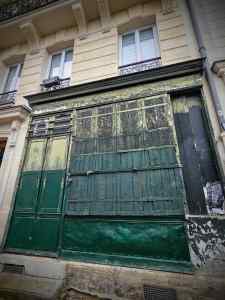 Shutters on a shop on Rue d'Orchampt