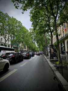 Painted lane on Boulevard des Capucines