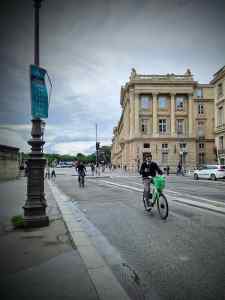 People cycling in normal clothes, without helmets
