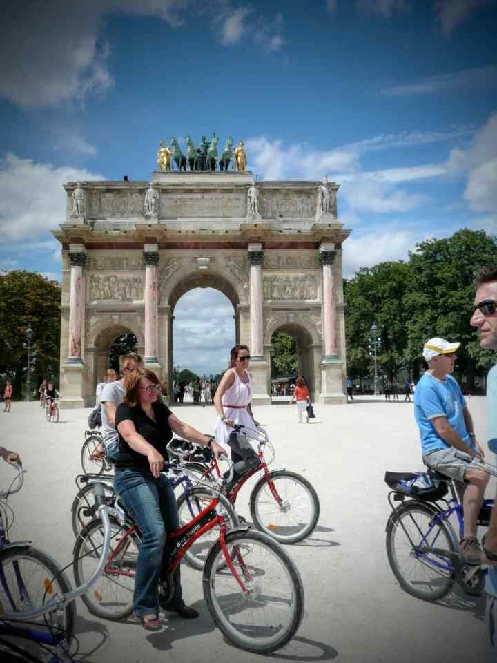 On a Fat Tire Tour of Paris in 2008, at the Arc de Triomphe du Carrousel