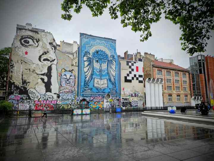Street art in Place Georges Pompidou