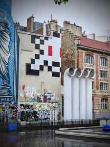 Street art in Place Georges Pompidou