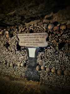 Skulls and bones in the Paris Catacombs
