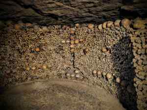 Skulls and bones in the Paris Catacombs