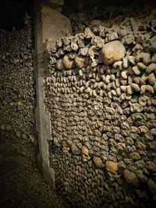 Skulls and bones in the Paris Catacombs