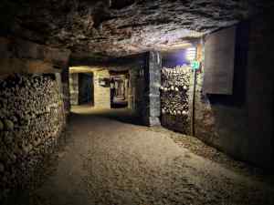 Skulls and bones in the Paris Catacombs