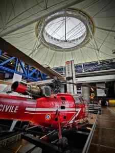 Helicopter in the main hall