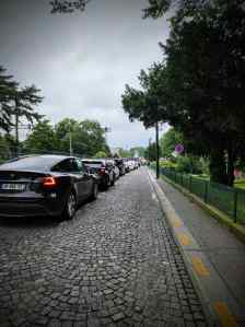 Painted lane on Avenue des Nations Unies