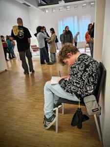 Our youngest sketching