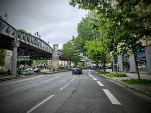 Painted lane on Place de la Bataille de Stalingrad