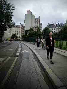 Painted lane on Quai de Valmy