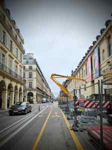 Temporary cycle lanes on Rue de Rivoli