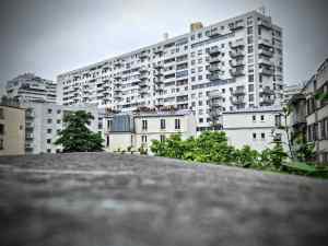 View of buildings from the wall