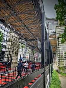 Basketball court under the railway viaduct on Boulevard Vincent Auriol