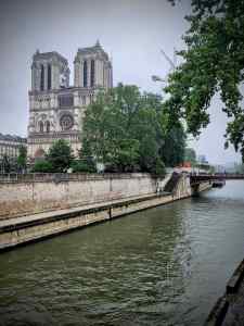 View across the Seine to the Notre Dame Cathedral