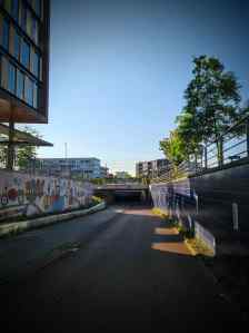 Approaching the railway underpass on Brouwersstraat