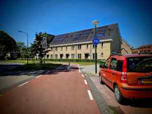 End of the fietsstraat (cycle street) on Melkweg