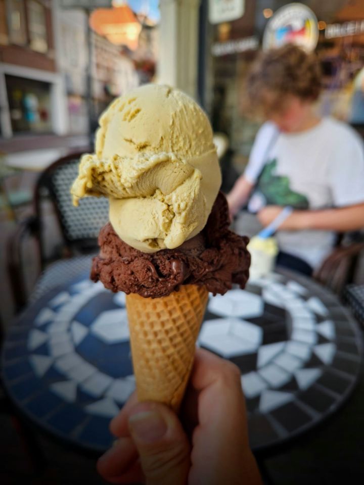 Enjoying an ice cream at Burano