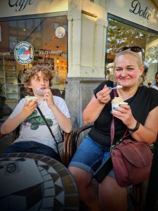Enjoying an ice cream at Burano