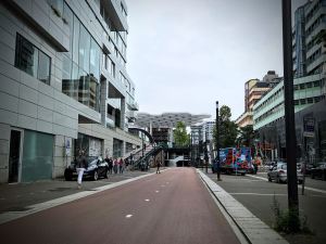 Path to the cycle parking under Utrecht Centraal station