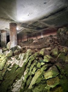Remains of the foundations, stones and support pillars