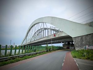 View of Werkspoorbrug and Demka-spoorbrug bridges from Havenweg