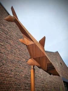 Sculpture next to the river path