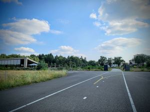 Cycle path through the runway