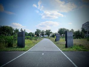 Cycle path exiting the runway