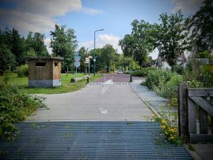 Cycle path exiting the runway