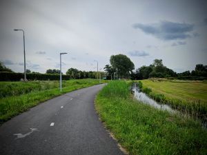 Smooth asphalt bidirectional cycle path on Kokshornlaan