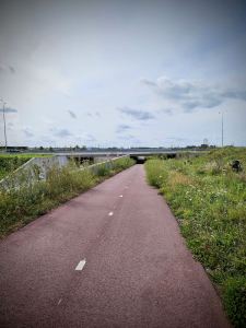 Approaching an underpass, under the A44