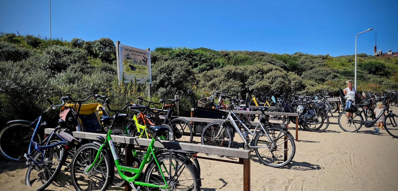 Bikes parked at the beach