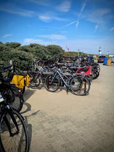 Bikes parked at the beach