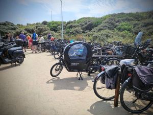 Bikes parked at the beach