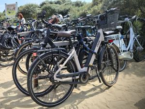 Bikes parked at the beach