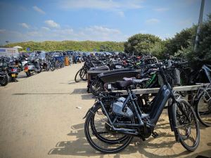 Bikes parked at the beach