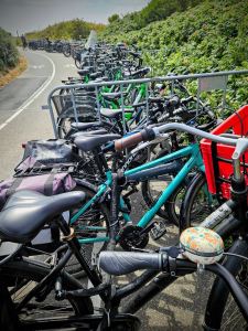 Bikes parked at the beach