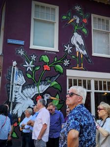 Street art on building on Nieuwstraat