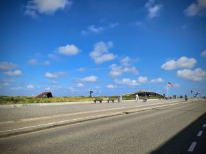 Looking across Boulevard to the car park in the dune