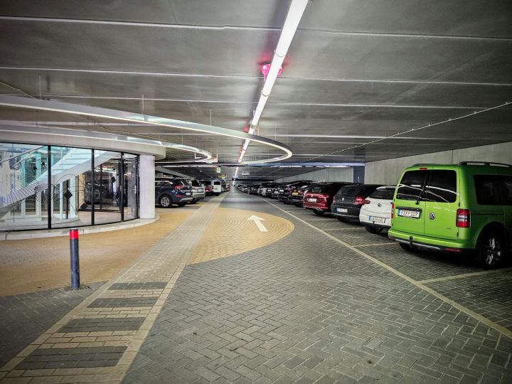 Inside the car park in the dune