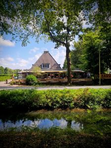 Looking across the water to Restaurant De Baron