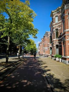 Riding along Bezuidenhoutseweg