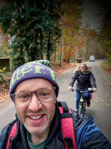 Selfie on the path through the site