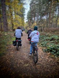 Riding on the path through Sherwood Pines