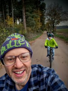 Riding on the road back to Center Parcs