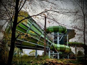 Outside of the Tropical Cyclone water slide