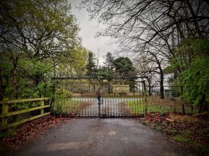 Annoying locked gate onto the B1106