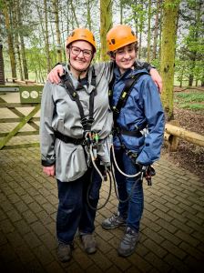 Other half and eldest after completing the Aerial Adventure
