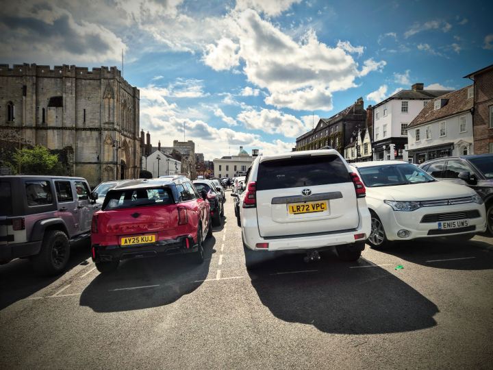 Such a waste, using this for car parking, Angel Hill, Bury St Edmunds